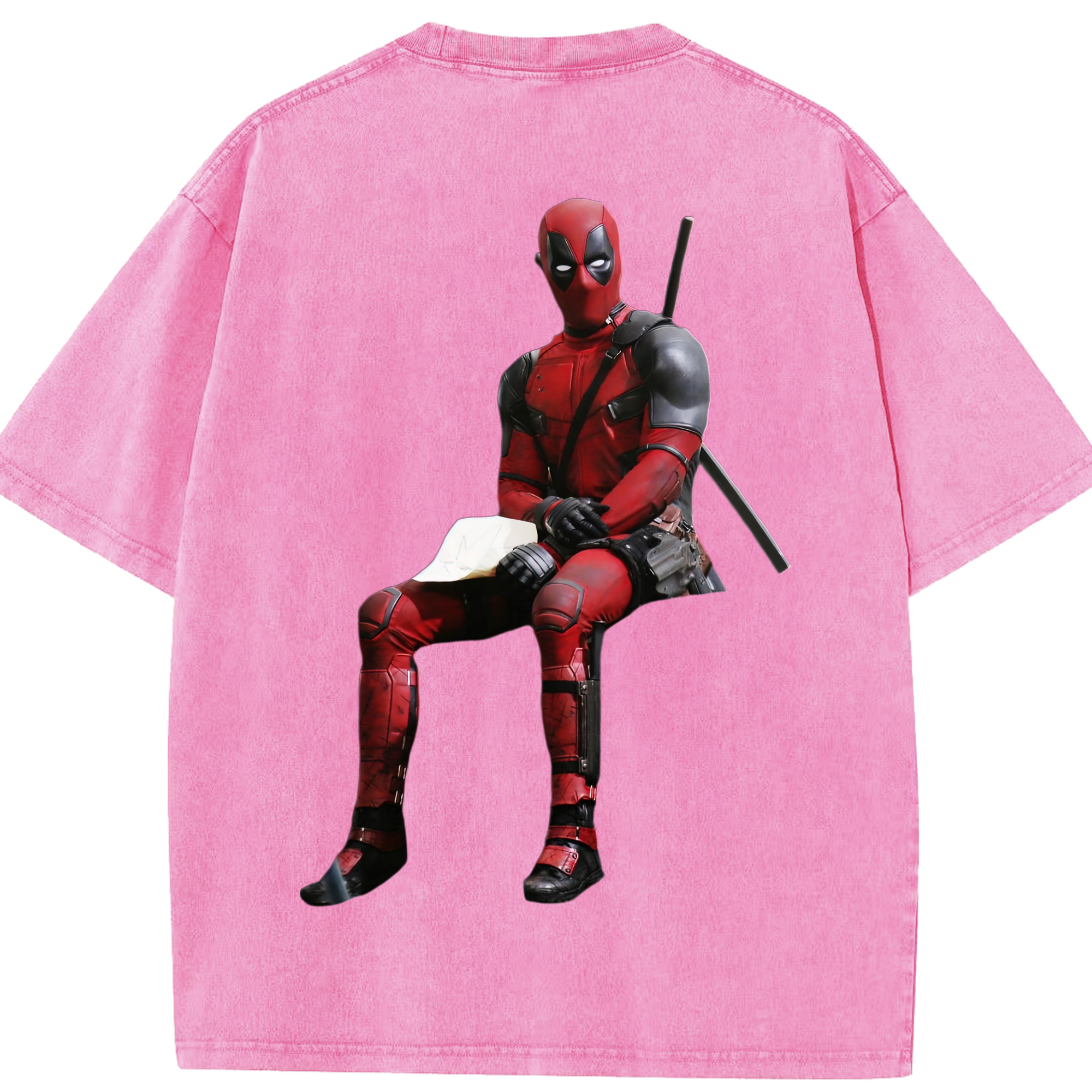 （画像用） Deadpool デッドプール 綿100% ヴィンテージ風 半袖Tシャツ（背面プリント）